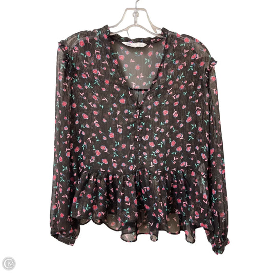 Top Long Sleeve By Zara In Black, Size: Xs