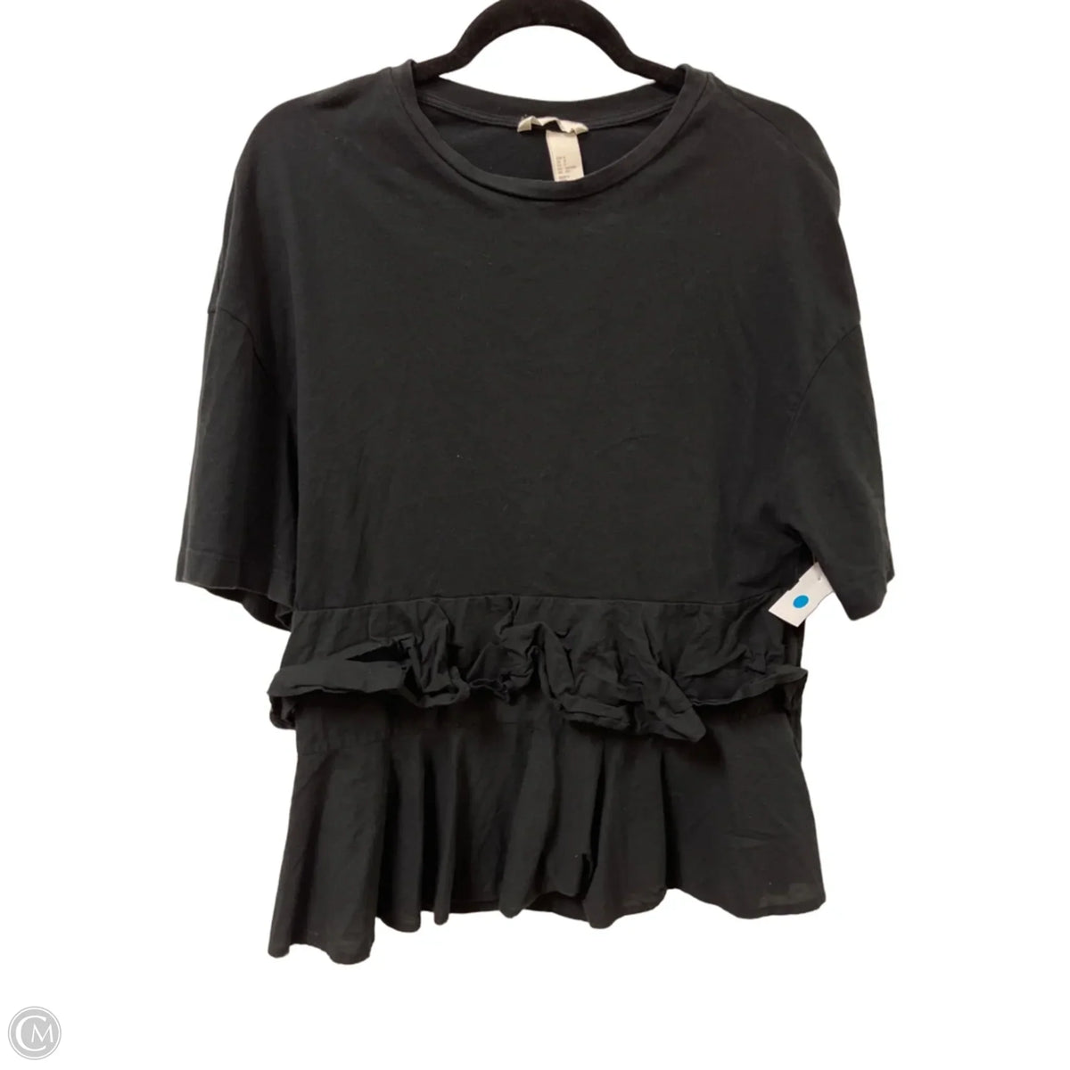 Top Short Sleeve By H&m In Black, Size: S
