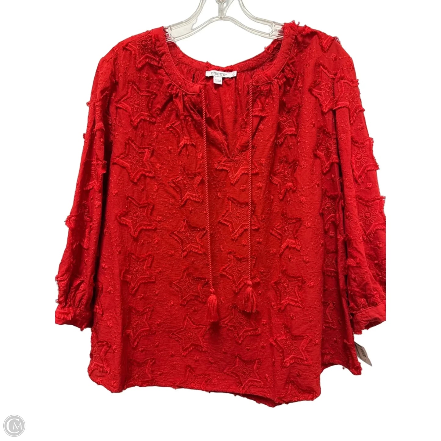 Top Long Sleeve By Chicos In Red, Size: Xl