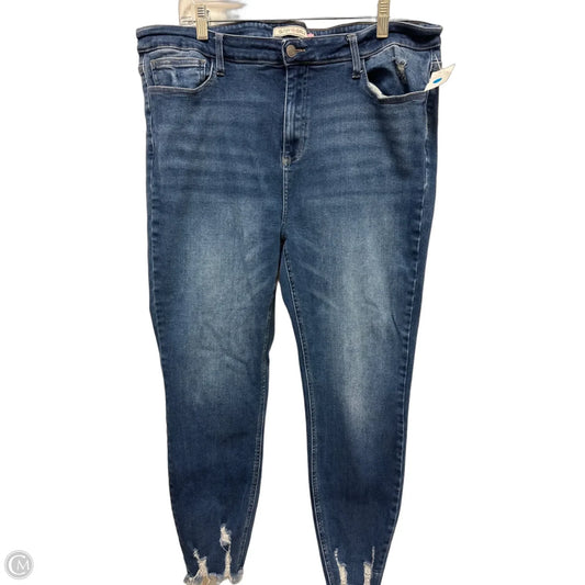 Jeans Skinny By Glitzy Girlz In Blue Denim, Size: 20