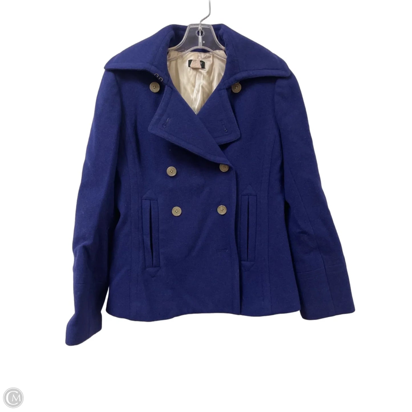 Coat Peacoat By J. Crew In Purple, Size: S