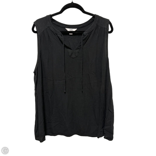 Top Sleeveless By Croft And Barrow In Black, Size: L