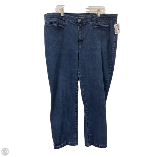Jeans Straight By Lauren By Ralph Lauren In Blue Denim, Size: 20