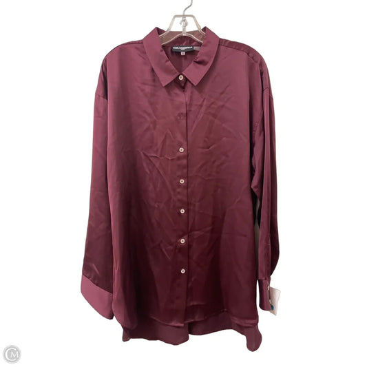 Blouse Designer By Karl Lagerfeld In Maroon, Size: Xl