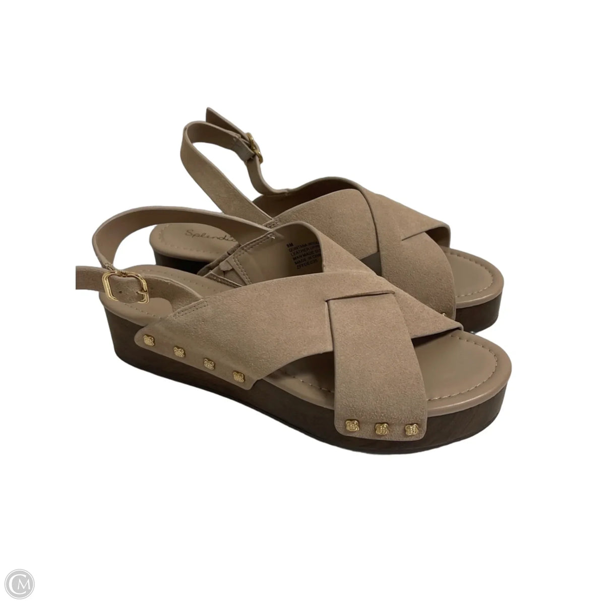 Sandals Heels Platform By Splendid In Tan, Size: 9