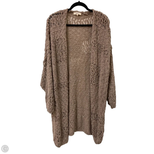 Sweater Cardigan By Clothes Mentor In Tan, Size: L