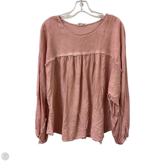 Top Long Sleeve By Andree By Unit In Pink, Size: M