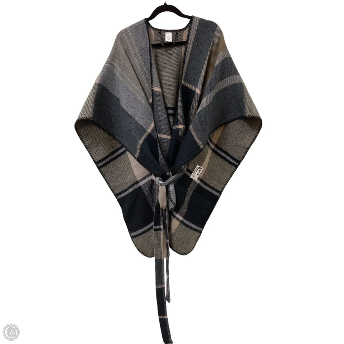 Shawl By Clothes Mentor In Plaid Pattern, Size: Osfm