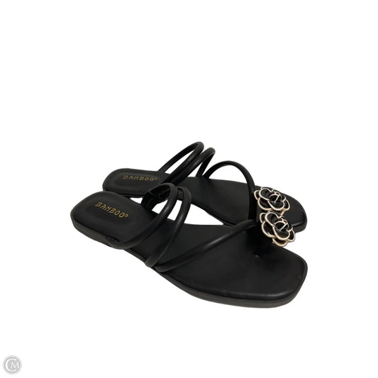 Sandals Flats By Bamboo In Black, Size: 8