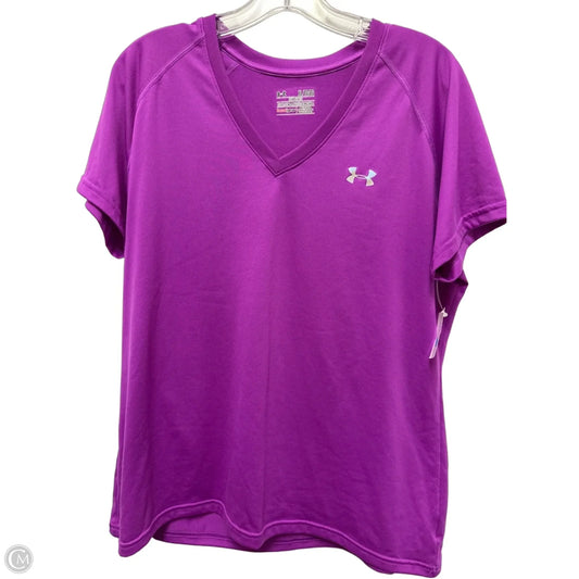 Athletic Top Short Sleeve By Under Armour In Purple, Size: Xl