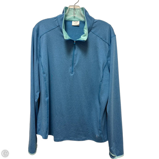 Athletic Top Long Sleeve Collar By Danskin Now In Blue, Size: 1x