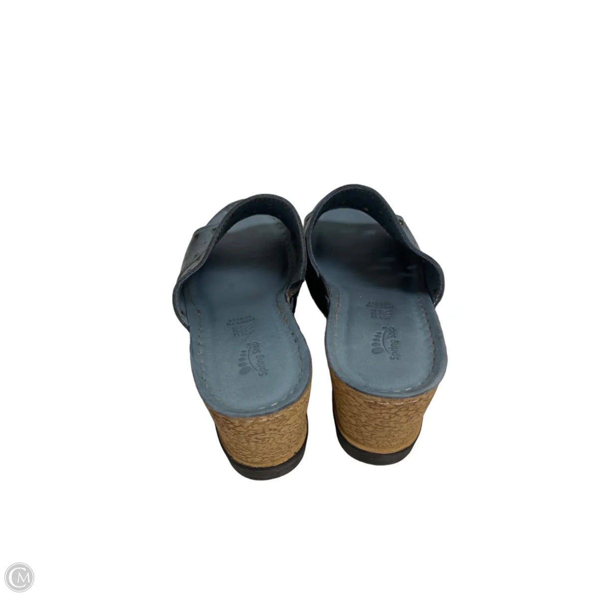 Sandals Heels Wedge By Spring Step In Blue, Size: 8
