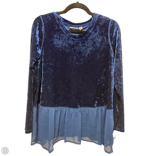 Top Long Sleeve By Logo In Blue, Size: S