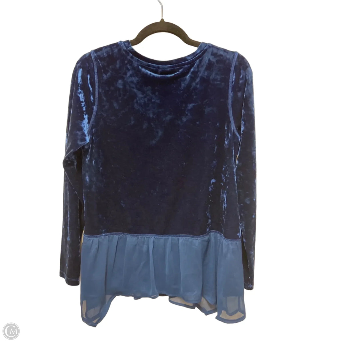 Top Long Sleeve By Logo In Blue, Size: S