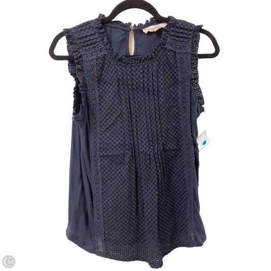 Top Sleeveless By Loft In Navy, Size: M