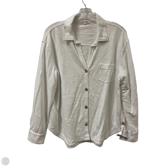 Blouse Long Sleeve By Habitat In White, Size: S