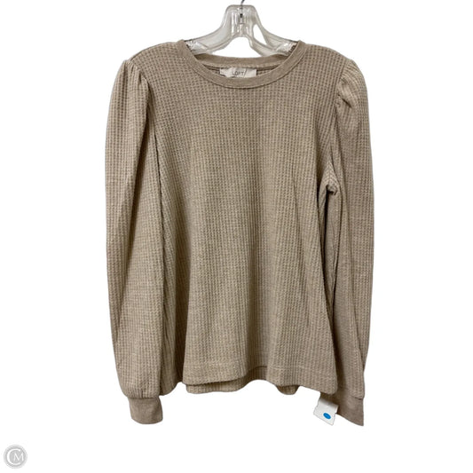 Top Long Sleeve By Loft In Tan, Size: M