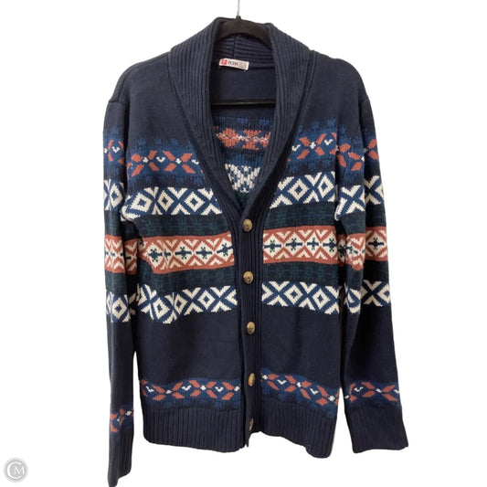 Sweater Cardigan By Clothes Mentor In Navy, Size: L