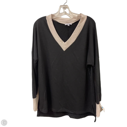 Top Long Sleeve By White Birch In Black, Size: L