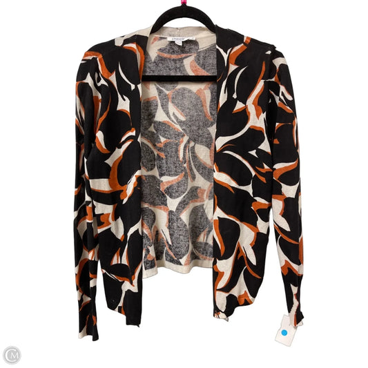 Sweater Cardigan By Chicos In Black & Orange, Size: S