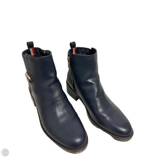 Boots Ankle Heels By Tommy Hilfiger In Navy, Size: 9.5