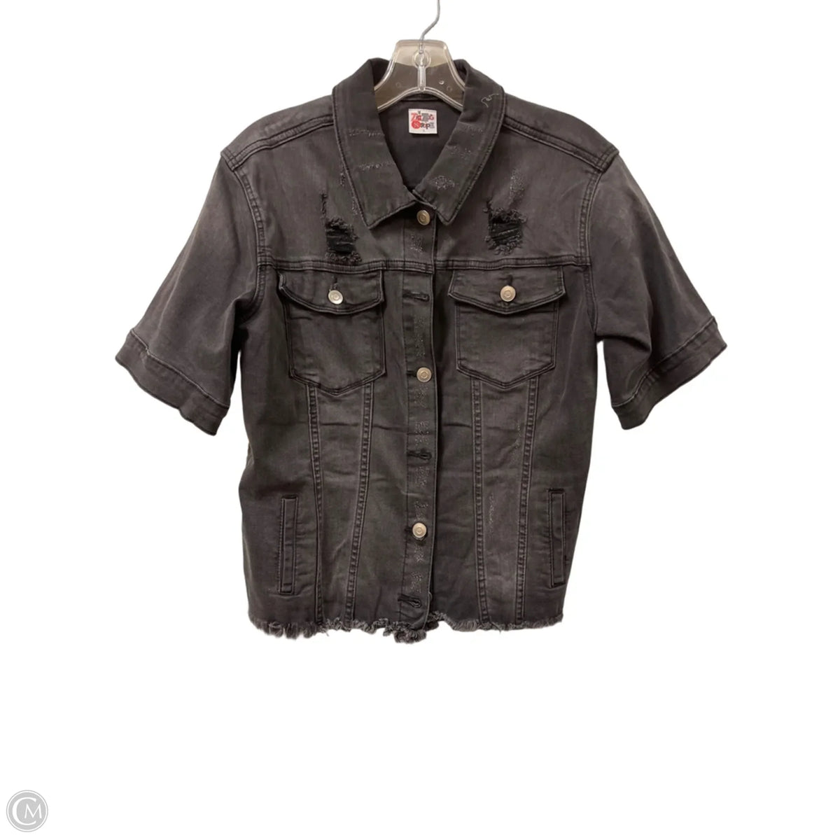 Jacket Denim By Zigzag Stripe In Black, Size: L