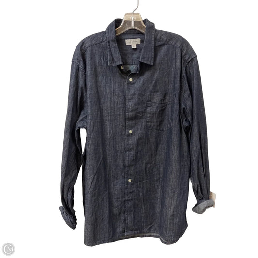 Blouse Long Sleeve By Free Assembly In Blue Denim, Size: Xl