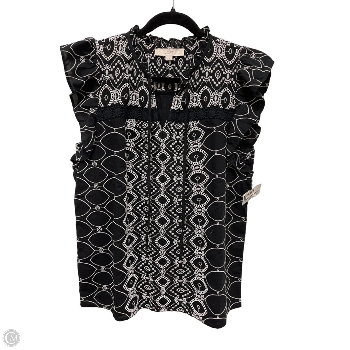 Top Short Sleeve By Loft In Black, Size: S