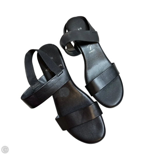 Sandals Heels Wedge By Italian Shoemakers In Black, Size: 9