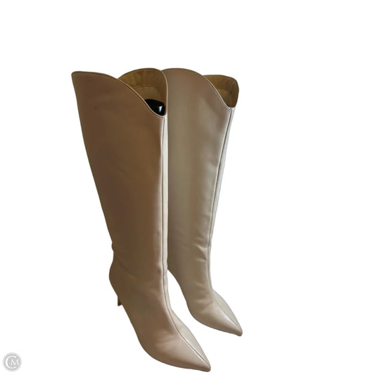 Boots Knee Heels By Chinese Laundry In Cream, Size: 9.5