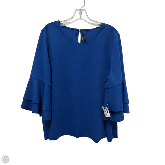 Top 3/4 Sleeve By Lane Bryant In Blue, Size: 2x