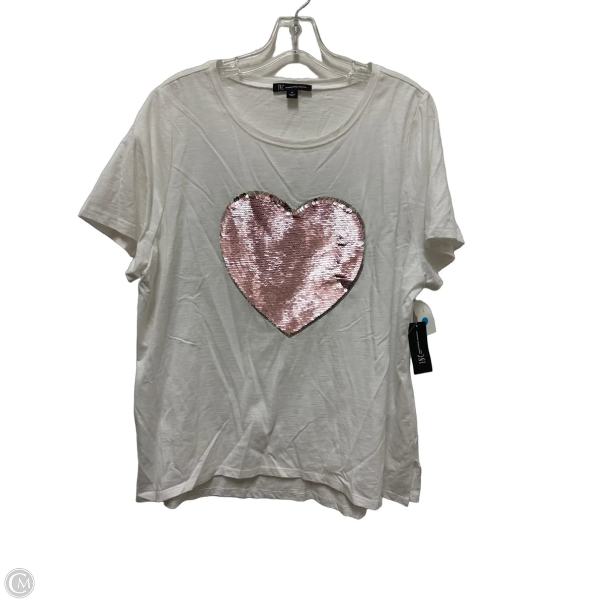 Top Short Sleeve By Inc In White, Size: 2x