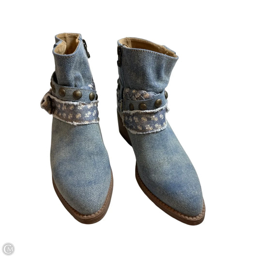 Boots Ankle Heels By Blowfish In Blue Denim, Size: 6