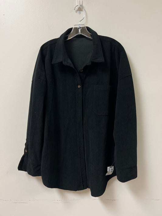 Jacket Shirt By Clothes Mentor In Black, Size: 2x