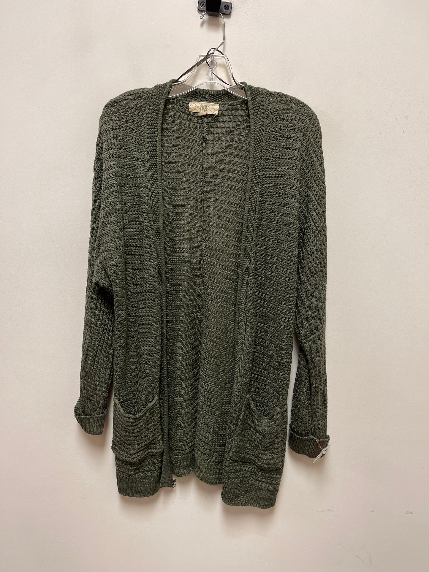 Sweater Cardigan By Clothes Mentor In Green, Size: L