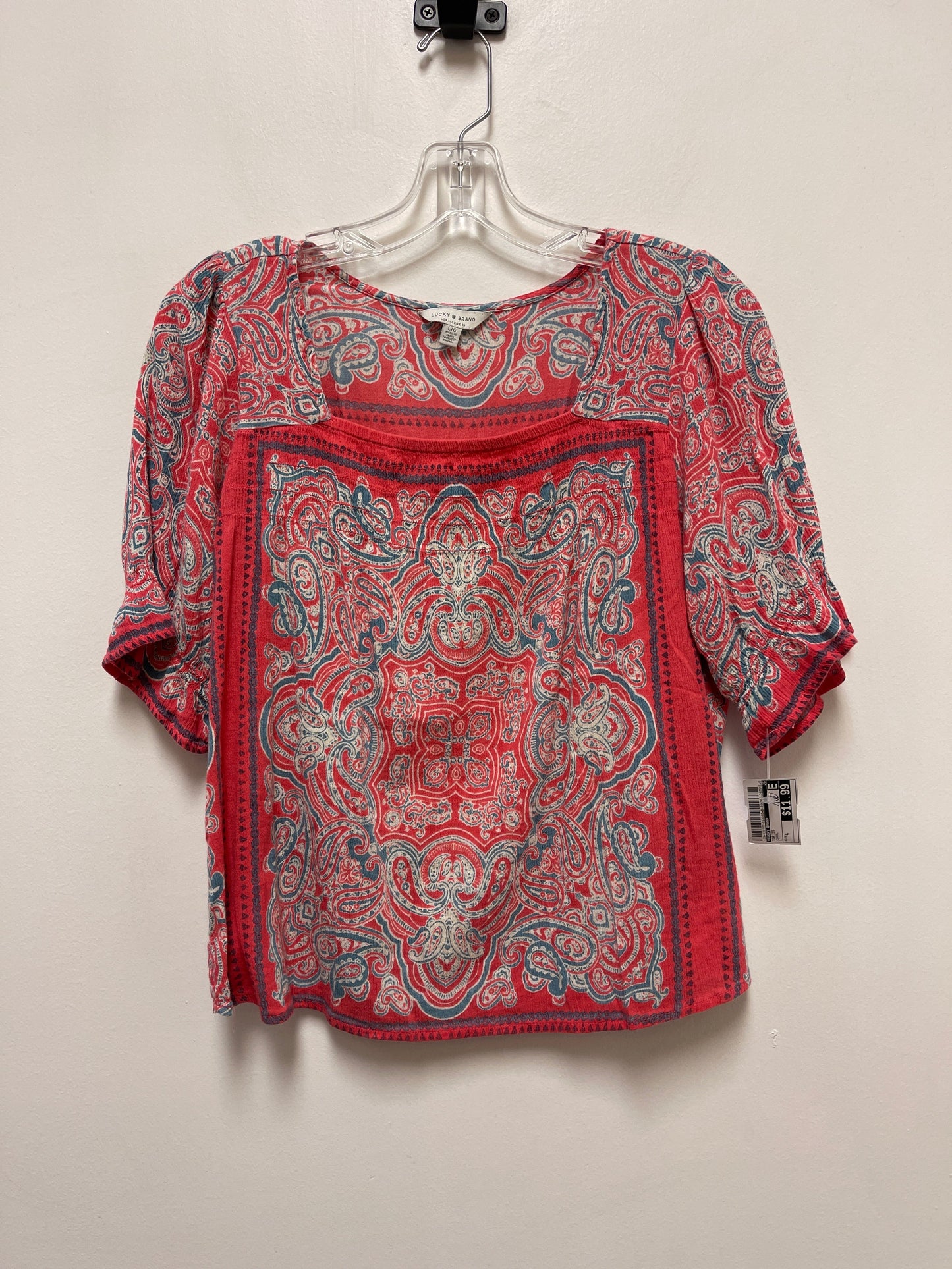 Coral Top Short Sleeve Lucky Brand, Size L