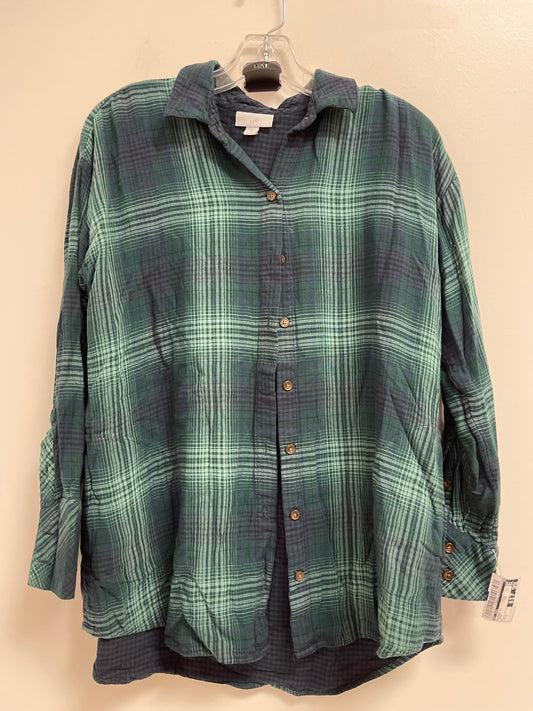 Blouse Long Sleeve By J. Jill In Green, Size: S