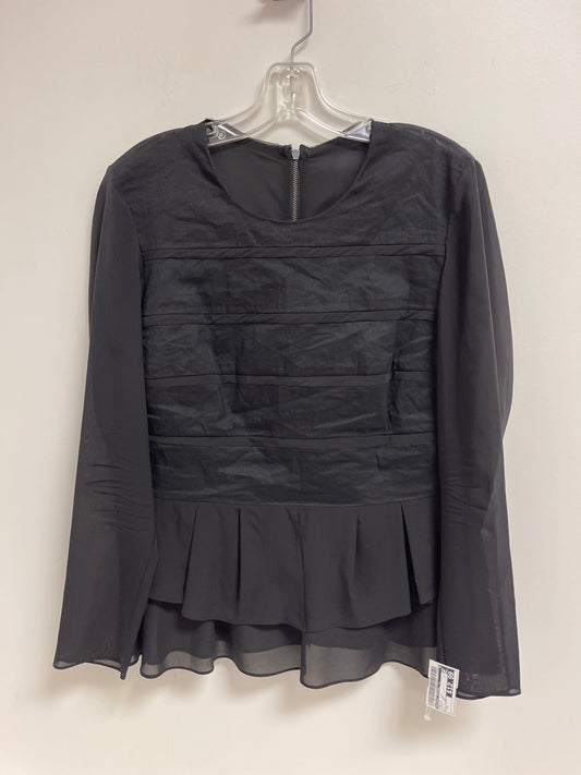 Black Top Long Sleeve Nicole Miller, Size L