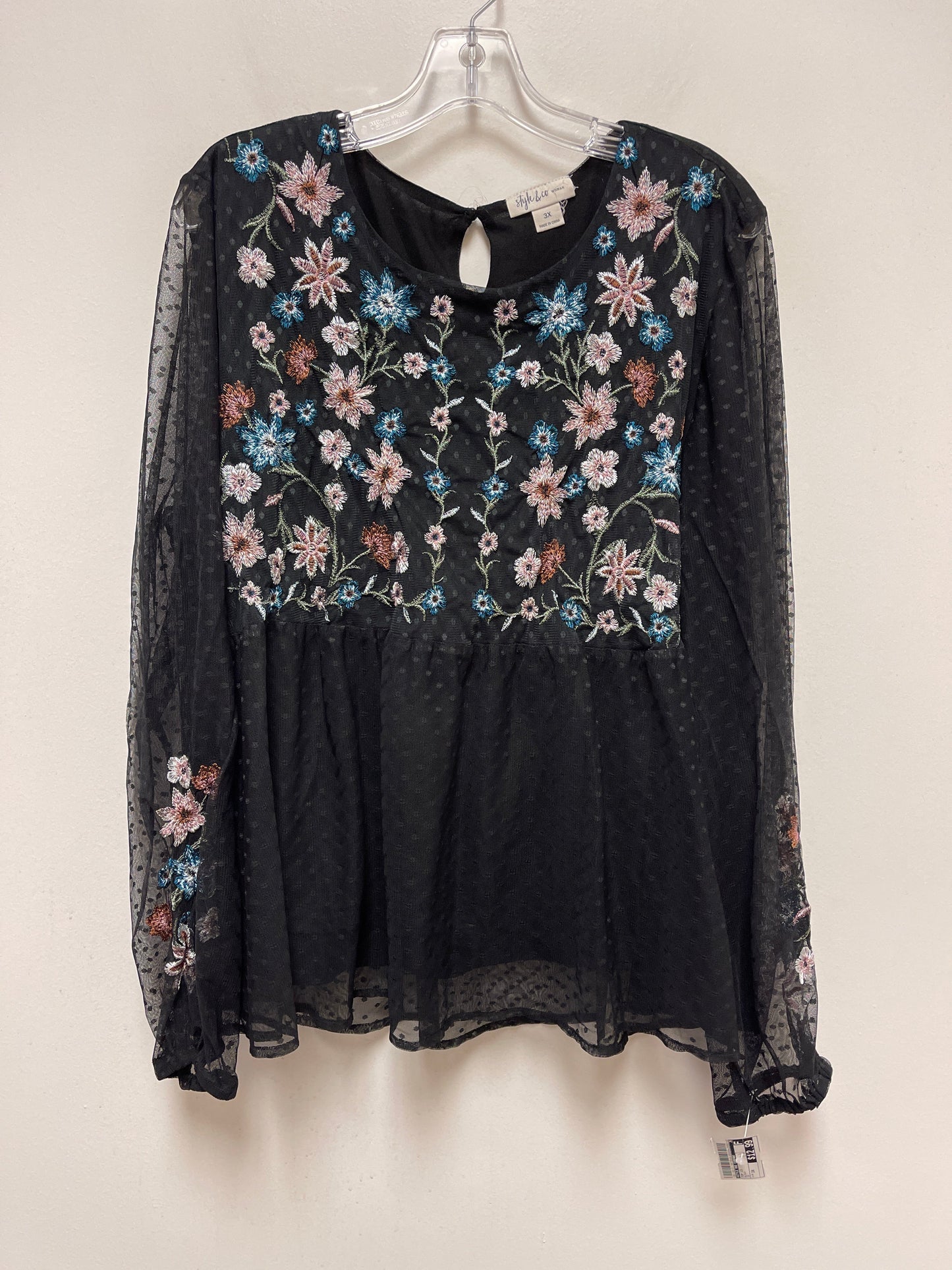 Black Top Long Sleeve Style And Company, Size 3x