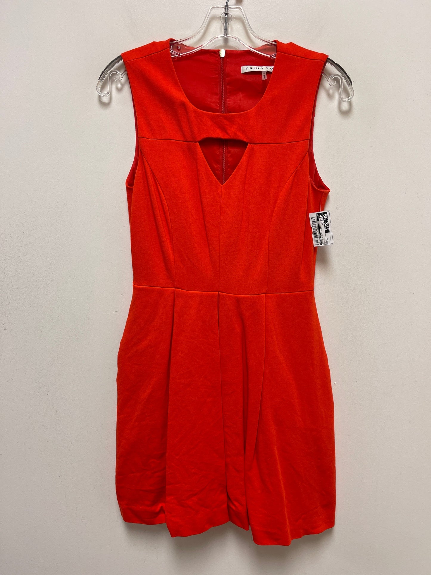 Orange Dress Casual Short Trina Turk, Size Xs