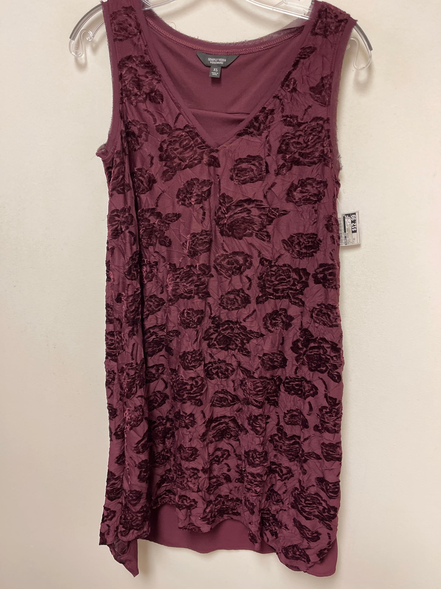 Purple Dress Casual Midi Simply Vera, Size Xs