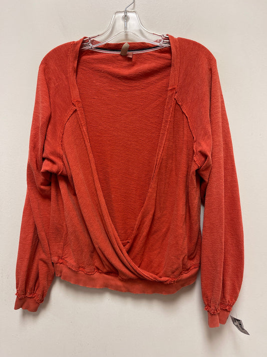 Orange Top Long Sleeve Pilcro, Size Xs