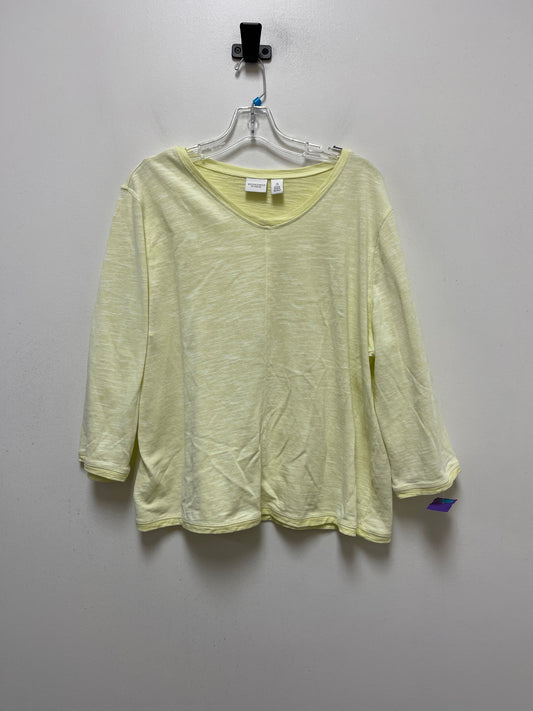 Yellow Top Long Sleeve Chicos, Size Xl
