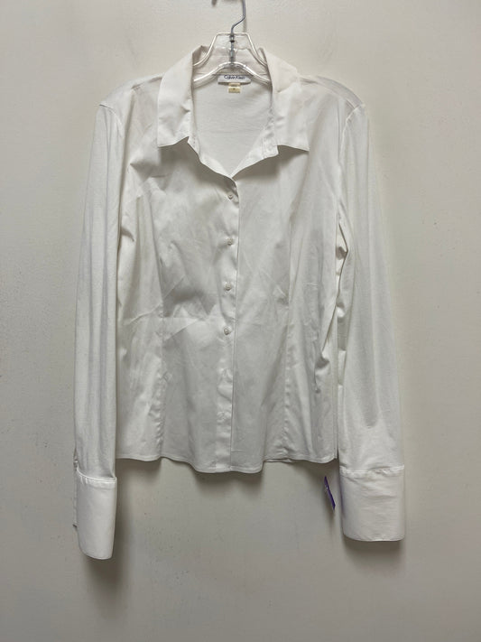 White Blouse Long Sleeve Calvin Klein, Size L