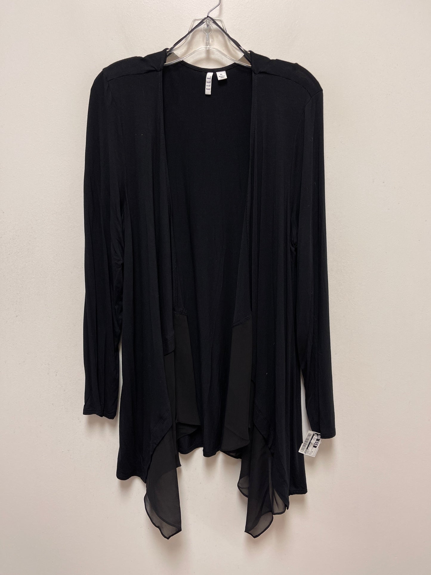 Black Sweater Cardigan Elle, Size Xl