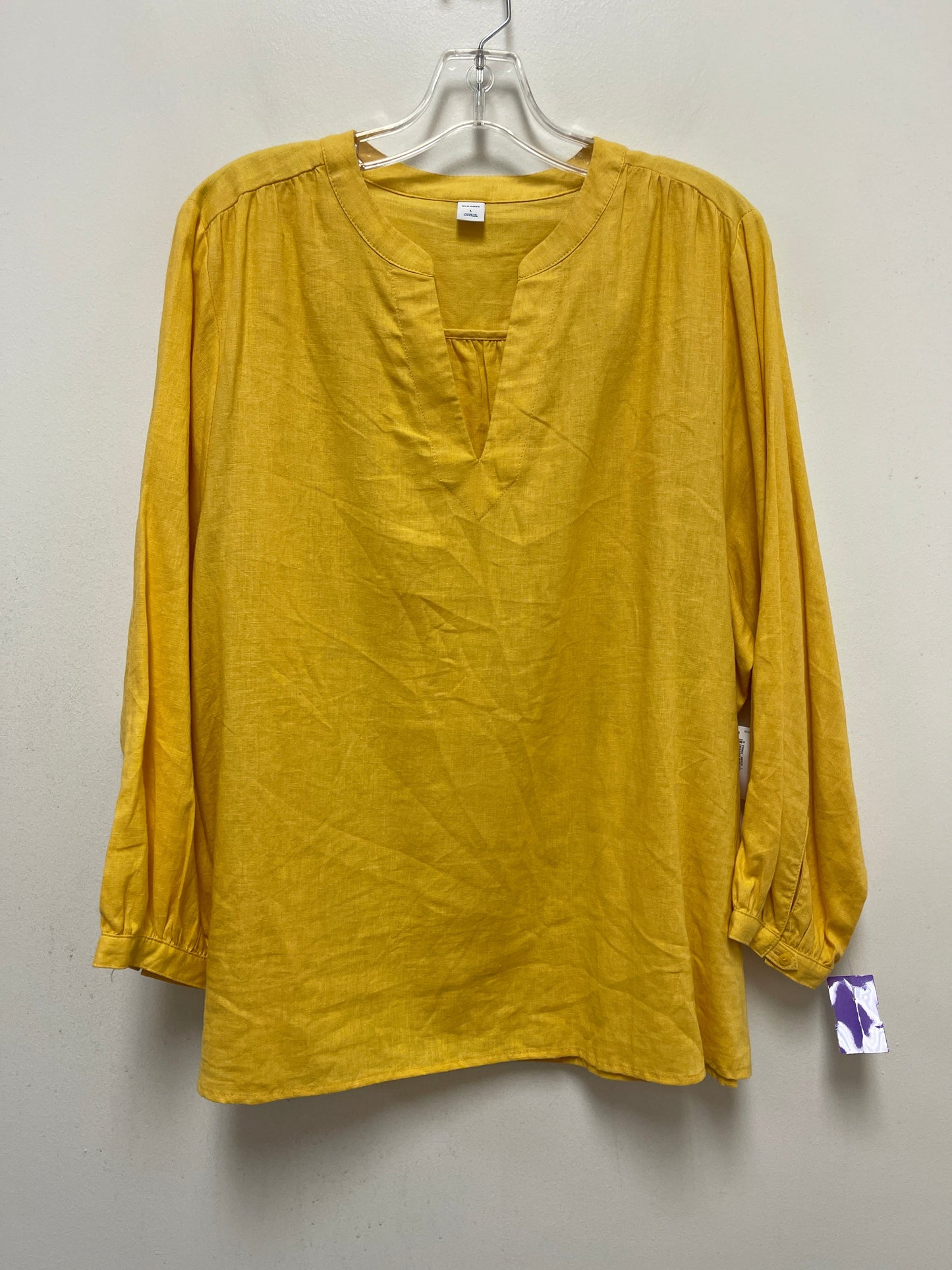 Yellow Top Long Sleeve Old Navy, Size L