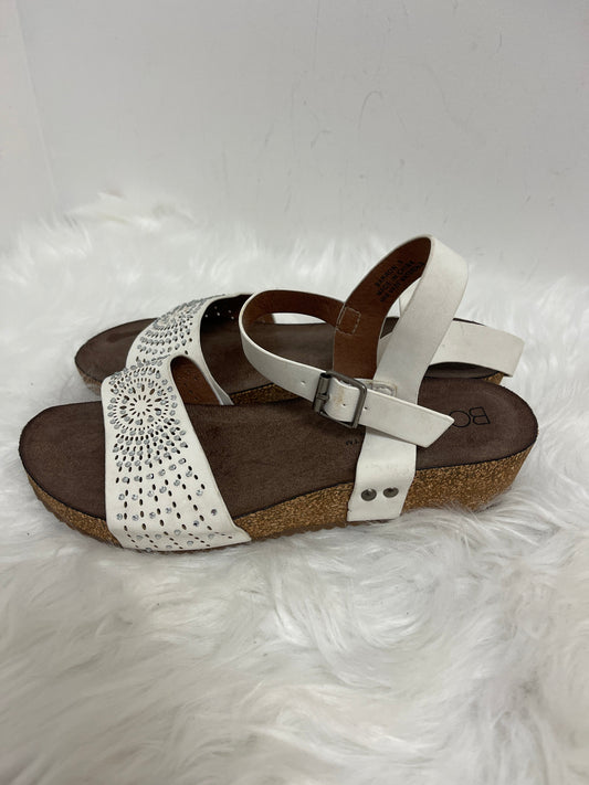 White Sandals Heels Wedge Boutique +, Size 9
