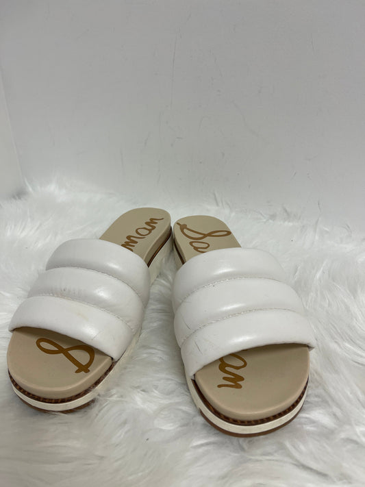 White Sandals Flats Sam Edelman, Size 8