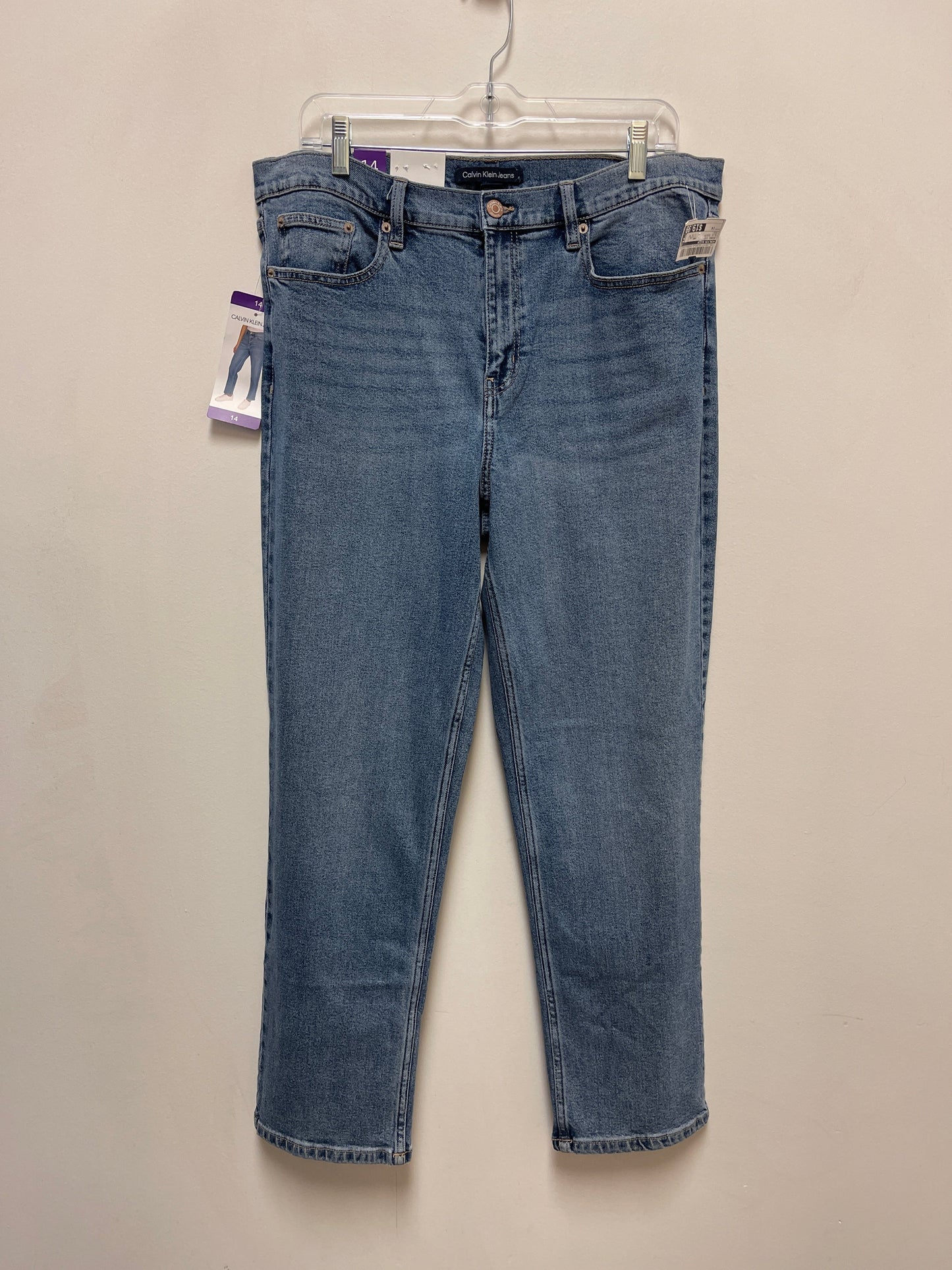 Jeans Straight By Calvin Klein In Blue Denim, Size: 14