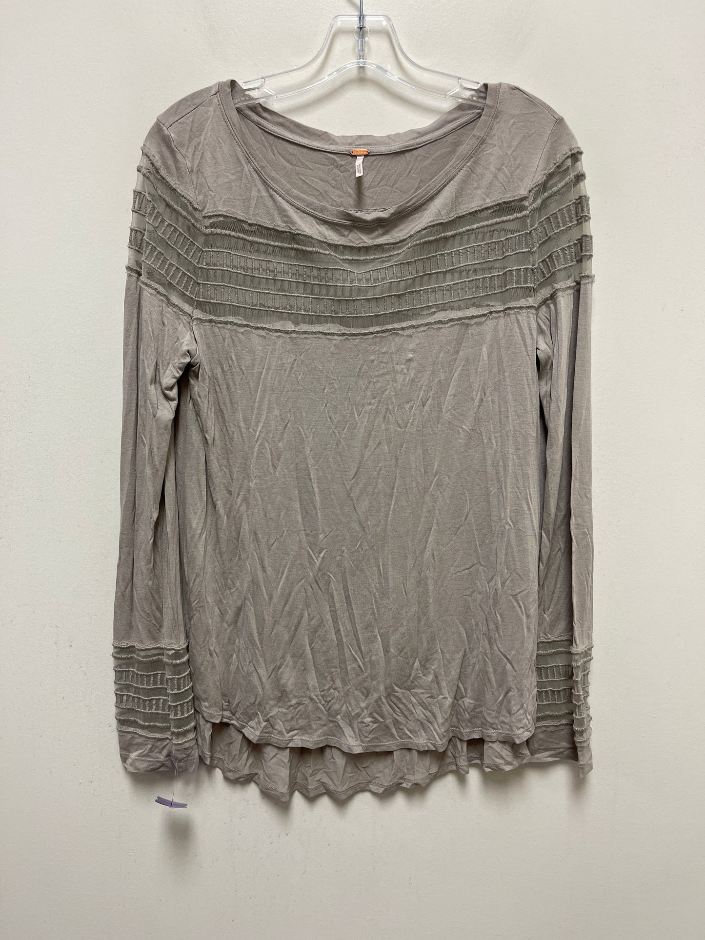Grey Top Long Sleeve Free People, Size M